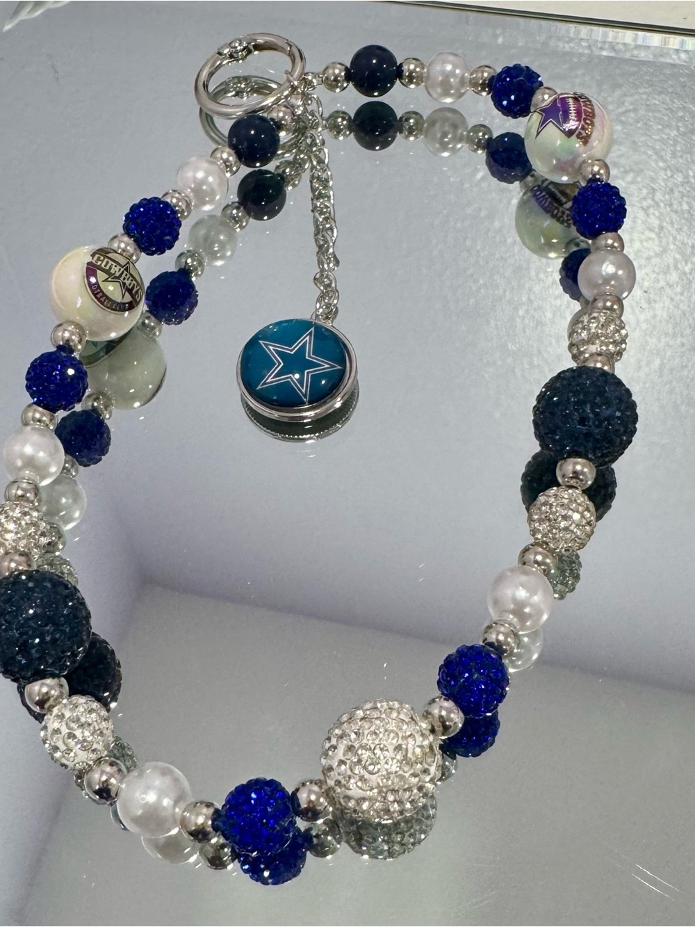 New  Dallas  Blue and Silver Phone Charm
